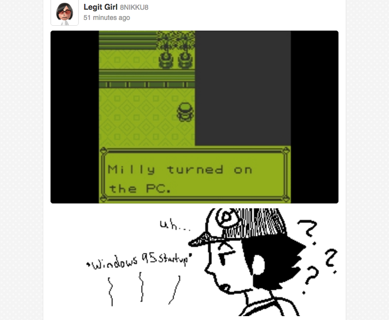 Illustration for article titled Pokémon Red, Blue and Yellow's Miiverse Is Amazing